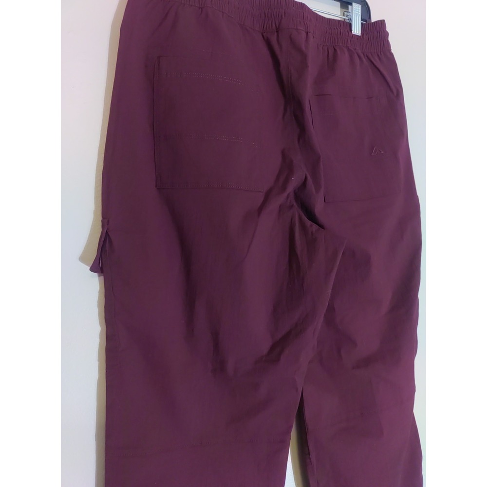 Alpine Women Deep Bordeaux Plum Trail Pockets Drawstring Jogger‎ Pants Size L - Picture 4 of 6